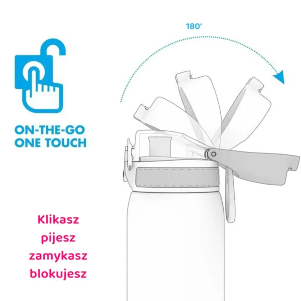 ION8 butelka Recyclon 500 ml, w kolorze różowym, z motywem „Koale”, do szkoły, bez BPA
