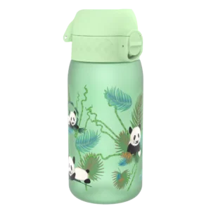 ION8 butelka Recyclon 350 ml, w kolorze zielonym, z motywem „Pandy”, do przedszkola, bez BPA