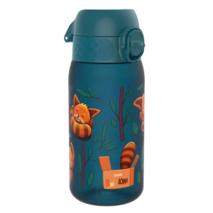 ION8 butelka Recyclon 350 ml, w kolorze czerwonym, z motywem „Czerwone pandy”, do przedszkola, bez BPA