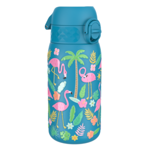 ION8 butelka stalowa jednościenna 400 ml, z motywem „Flamingi”, do szkoły