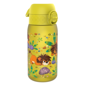 ION8 butelka Recyclon 350 ml, w kolorze żółtym, z motywem „Lwy”, do przedszkola, bez BPA